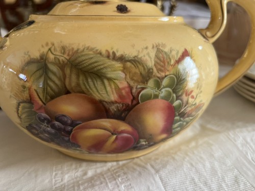 Aynsley Orchard Gold Fruits Teapot Bone China England - Picture 4 of 24