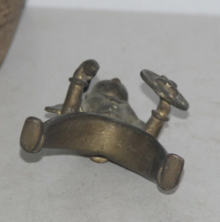 Jinete de caballo/estatua/figura de guerrero fundido de cera de latón de 1940, rica pátina 10122 Foto 4 de 4