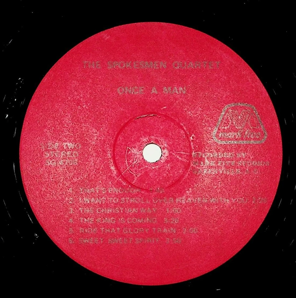 The Spokesmen Quartet Once A Man Gospel Christian Vinyl LP Record Foto 4 de 4