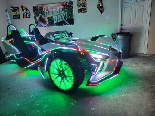 Bluetooth+Remote Polaris Slingshot Hood Lights 8PCS Double Row CHASING Strips - Picture 3 of 48