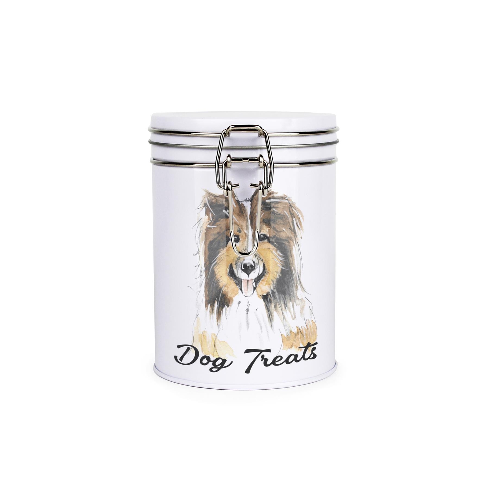 Sheltie Dog Treats Canister - Novelty Dog Themed Storage Gift Tin