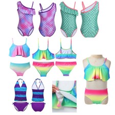 Babys Girls Mermaid Tankini Bikini Outfit Set Swimwear Swimsuit Bathing Suits