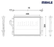 Condenser, air conditioning BEHR *** PREMIUM LINE *** MAHLE AC43000P