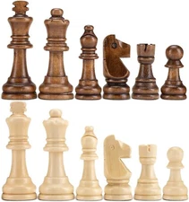 Wooden Chess Pieces SET Chessmen Hand Carved With 3.15 Inch King Storage NO Boar