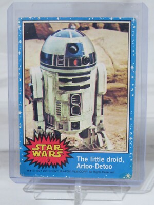 Star Wars 1977 Topps Karte Blue Series 1 R2-D2 Card No. 3 Original A1    