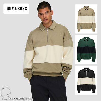 ONLY&SONS Herren Pullover Sweatshirt Polokragen Locker geschnitten Weich Warm