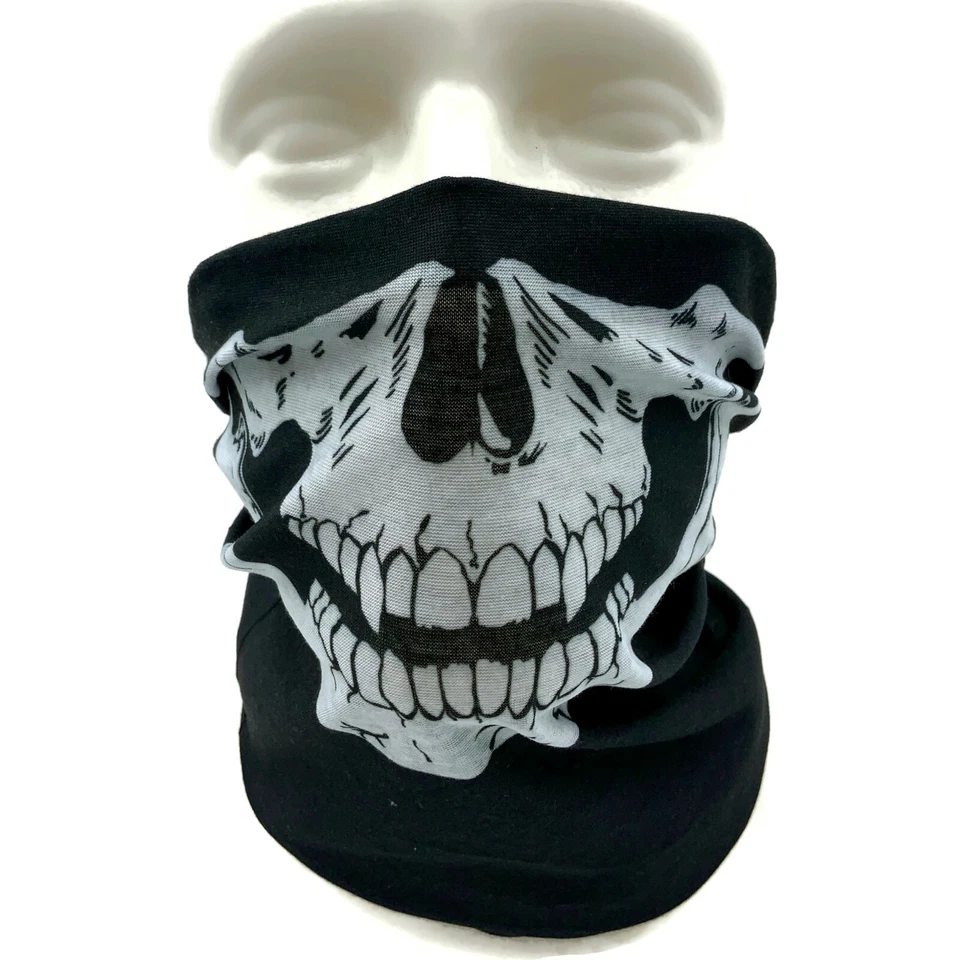 ЧЕРЕП черный хлопок эластичный бандана мотоциклиста трубка шеи подогреватель лыж застежки - Изображение 3 из 4