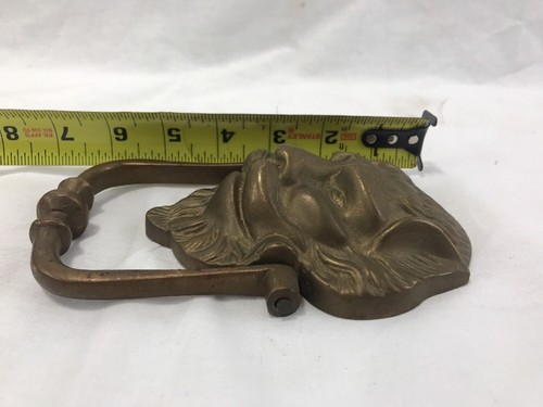 Brass Antique Door Knocker Lions Head Ring Architectural Reclaimed Heavy Bronze - Picture 9 of 12