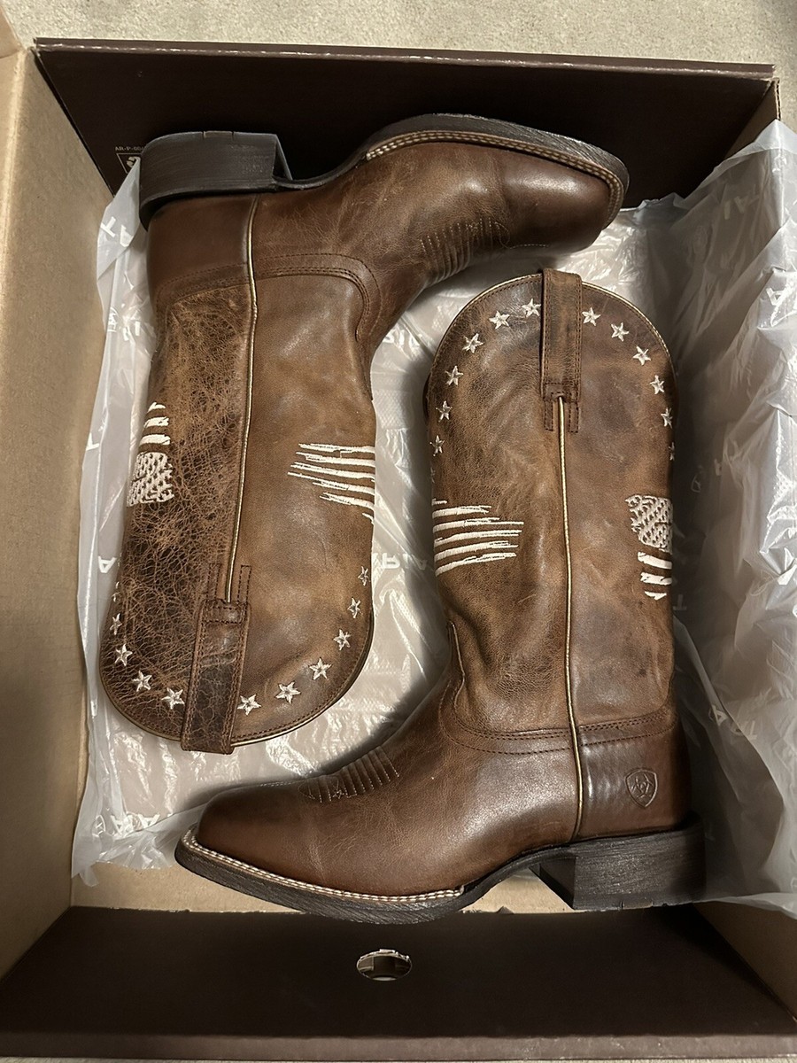 Ariat USA Flag Circuit Patriot Brown Square Toe Women's Western