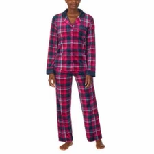 Carole Hochman Ladies' Fleece Notch Collar PJ Set  PINK Size 2X