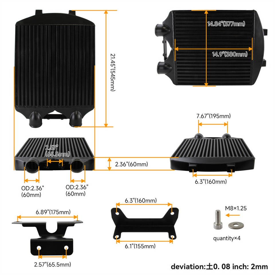 Alu Turbo Vorderhalterung Luftkühler Set GV0737 Gravity ALU TURBO