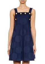 Kenzo Paris Navy Mini Dress With Gold Buttons Size 42 Europe Vintage
