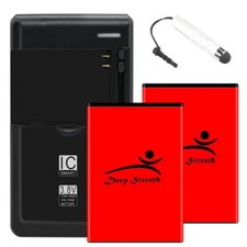 2x 3020mAh Battery USB/AC Charger Stylus for Samsung Galaxy Player 3.6 YP-GS1CB