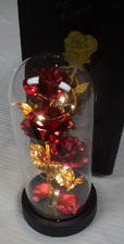 Rose in Glass Dome,Colorful LED Lights,Galaxy Flower Rose Gifts for Mom Wife