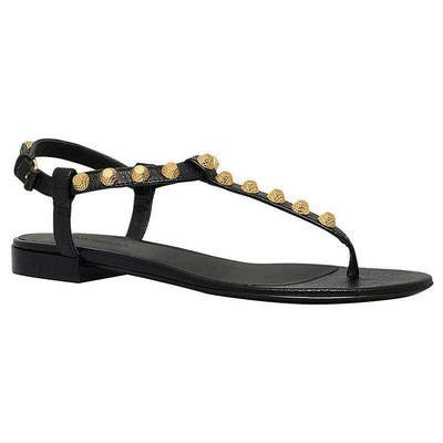 Women T-bar Beach Shoes Flat Thong Sandals Giant Studs Strappy Big Size 15 16 17 | eBay