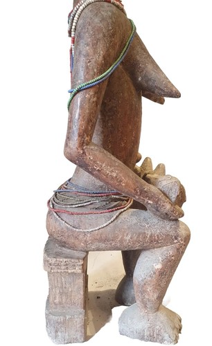 Figura de maternidad femenina Baule sentada. Raro, antiguo. 85cm. Costa de Marfil. ¡100€ de descuento!! - Imagen 18 de 24