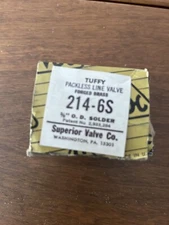 Tuffy Packless Line Valve Forged Brass 214-6S 3/8" O.D.Solder New