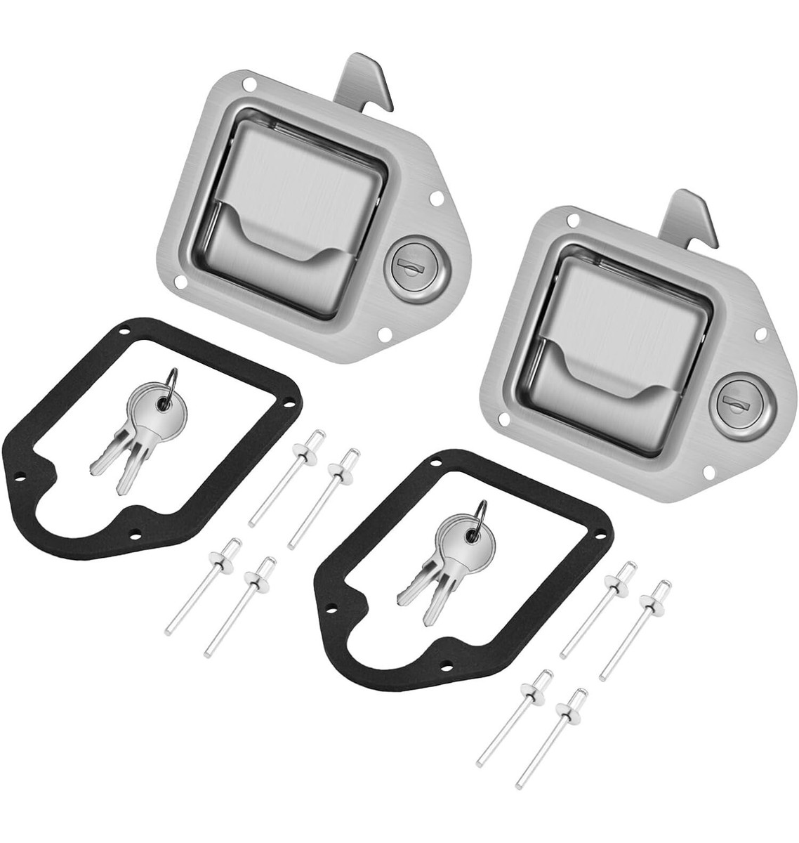 2 Trailer Paddle Door Latch Handle RV Truck Tool Box Lock Steel