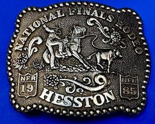 1985 NATIONAL FINALS RODEO NFR NOS ADULT SIZE Cowboys Collectable Belt Buckle