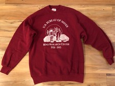 Vintage Hanes Sweatshirt, Maroon, US Bureau Of Mines, Reno NV Research Size L 
