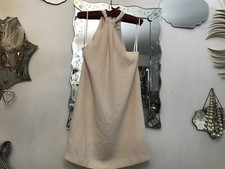 MANGO HALTER NECK IVORY SLEEVELESS Occasion dress lined medium chest 36