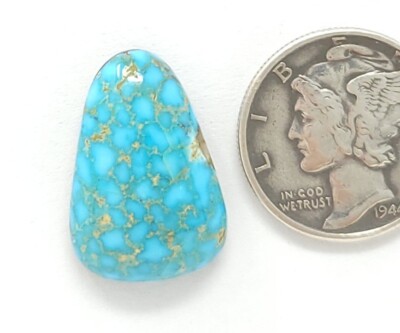 Natural Red Web Blue Kingman Turquoise Free Form Triangle Cabochon 10.4 Carats