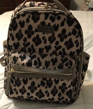 Itzy Ritzy Mini Baby Diaper Bag Backpack Changing Pad Leopard Print NEW