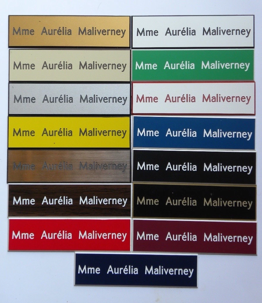 Plaque De Porte Ou Boîte Aux Lettres 2 Lignes Biseautée - 15 Couleurs Neuve
