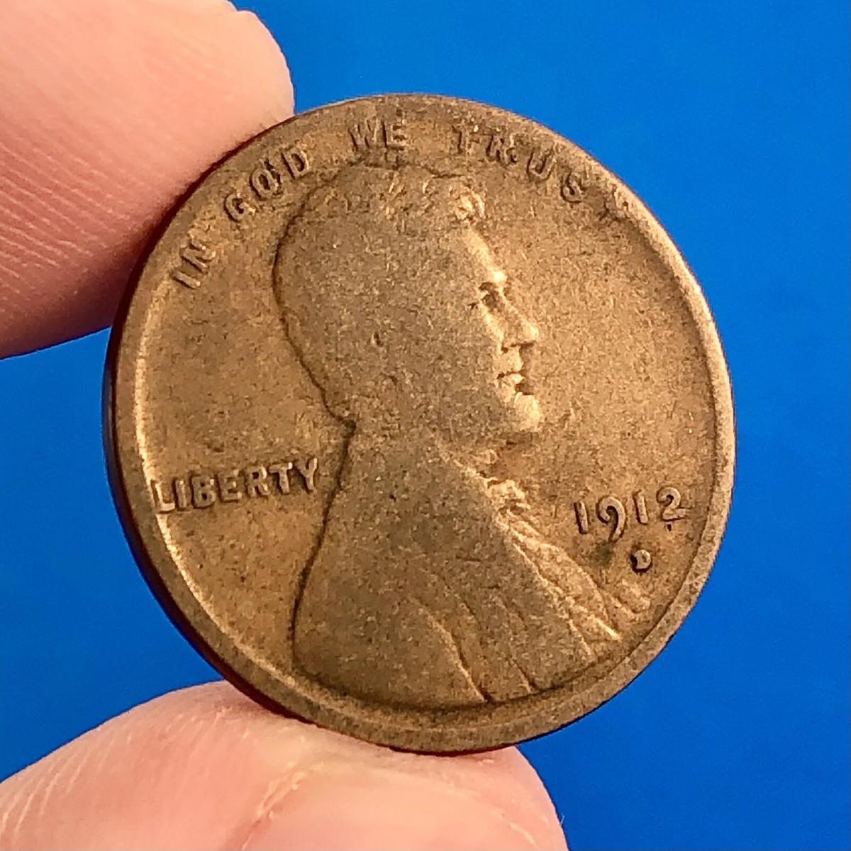 1912 D リンカーン ウィート セント エクストラファイン サーキュレート XF 1c 米国タイプ コイン デンバーミント