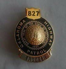 US Polizeiabzeichen Oklahoma Highway Patrol Trooper mit Zertifikat