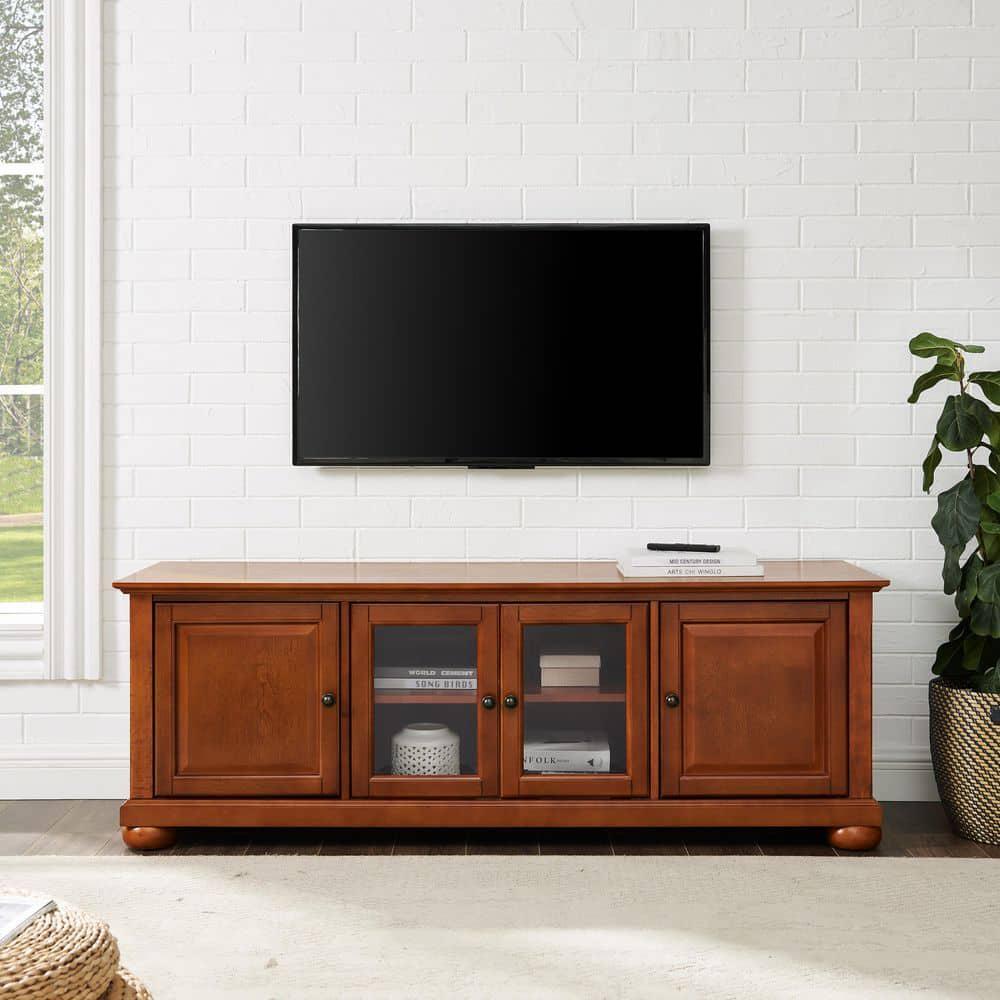 CROSLEY FURNITURE TV Stand 60 Inch Wood with Storage Doors Alexandria Cherry