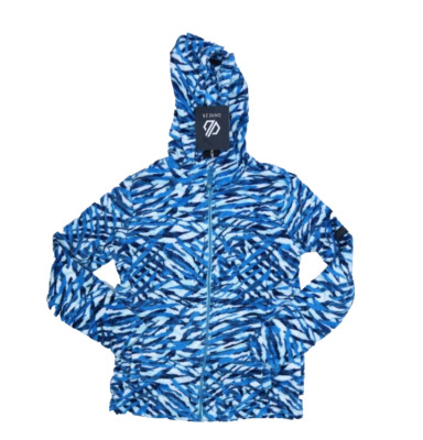 Dare 2B Gambol Hooded Full Zip Fleece Dark Methyl Zebra Print Jacket Girls 9-10