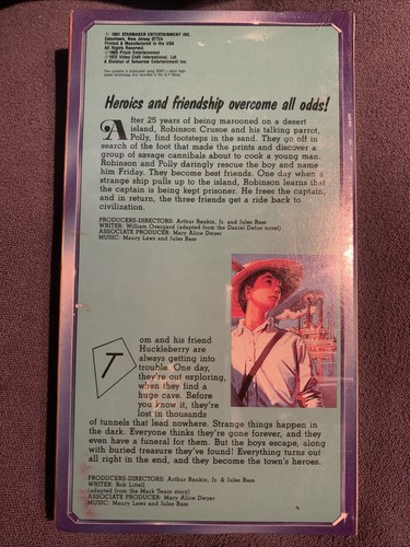 Robinson Crusoe / Tom Sawyer VHS Animation Cartoons Based On The Classics Sealed - Picture 2 of 2