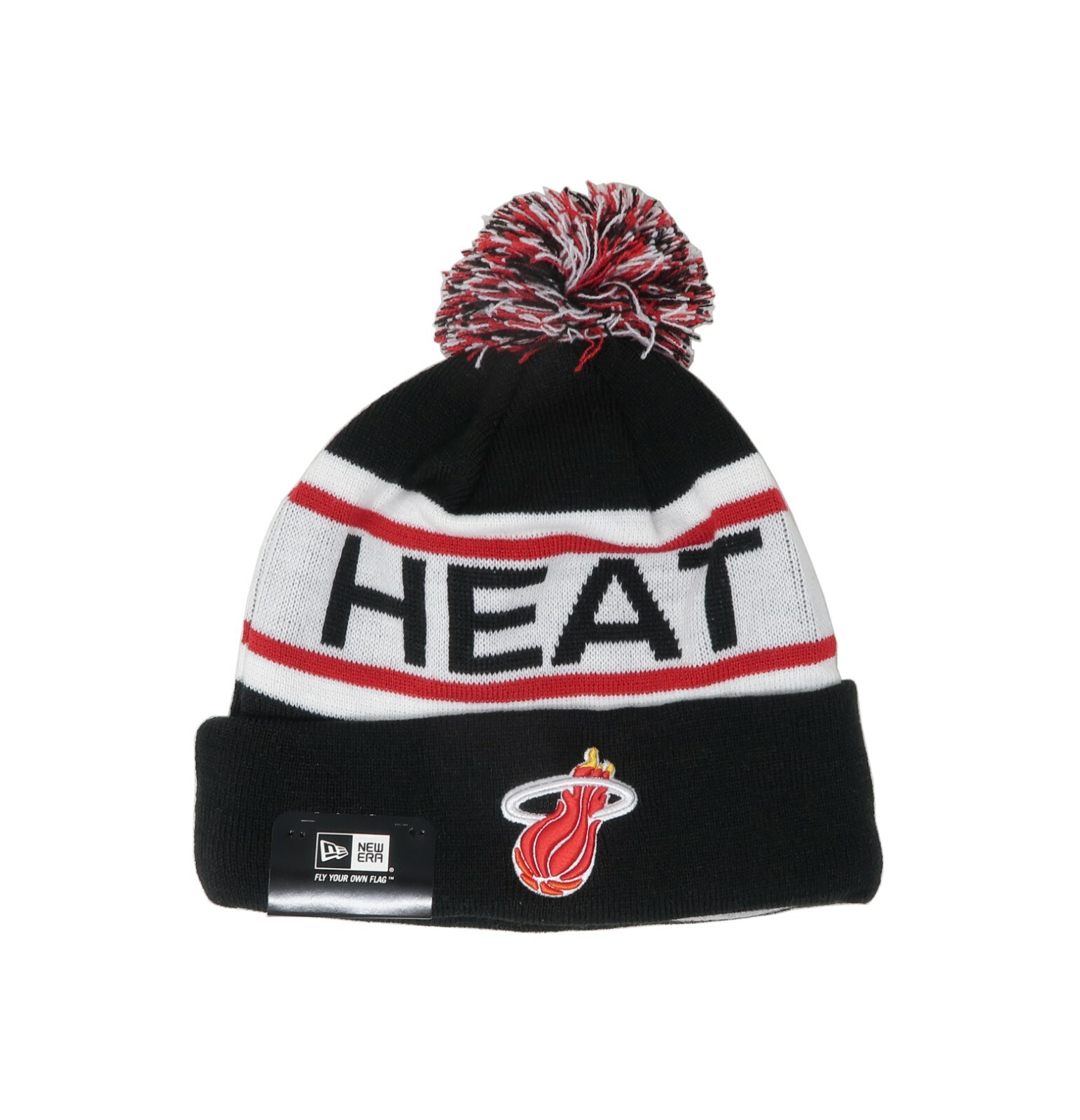 NEW ERA Beanie Men Women Miami Heat NBA Black Red Toque Hat