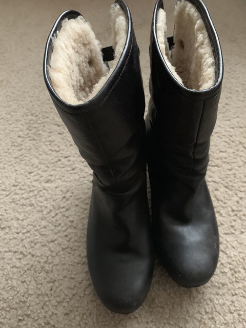 ugg biker boots black