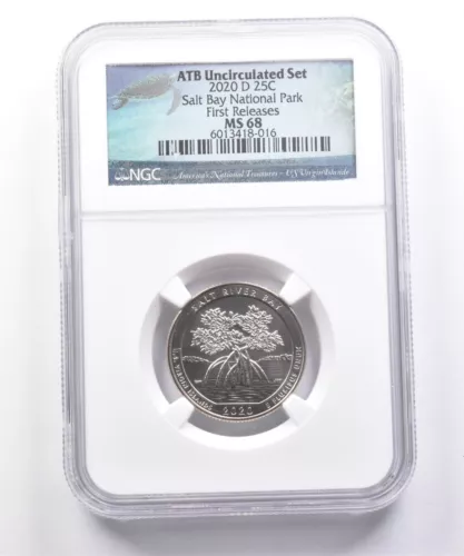 2020-D Washington Quarter Salt Bay National Park ANT UNC Set FR MS68 NGC *7340