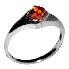 1.43g Authentic Baltic Amber 925 Sterling Silver Ring Jewelry N-A7520 s.6