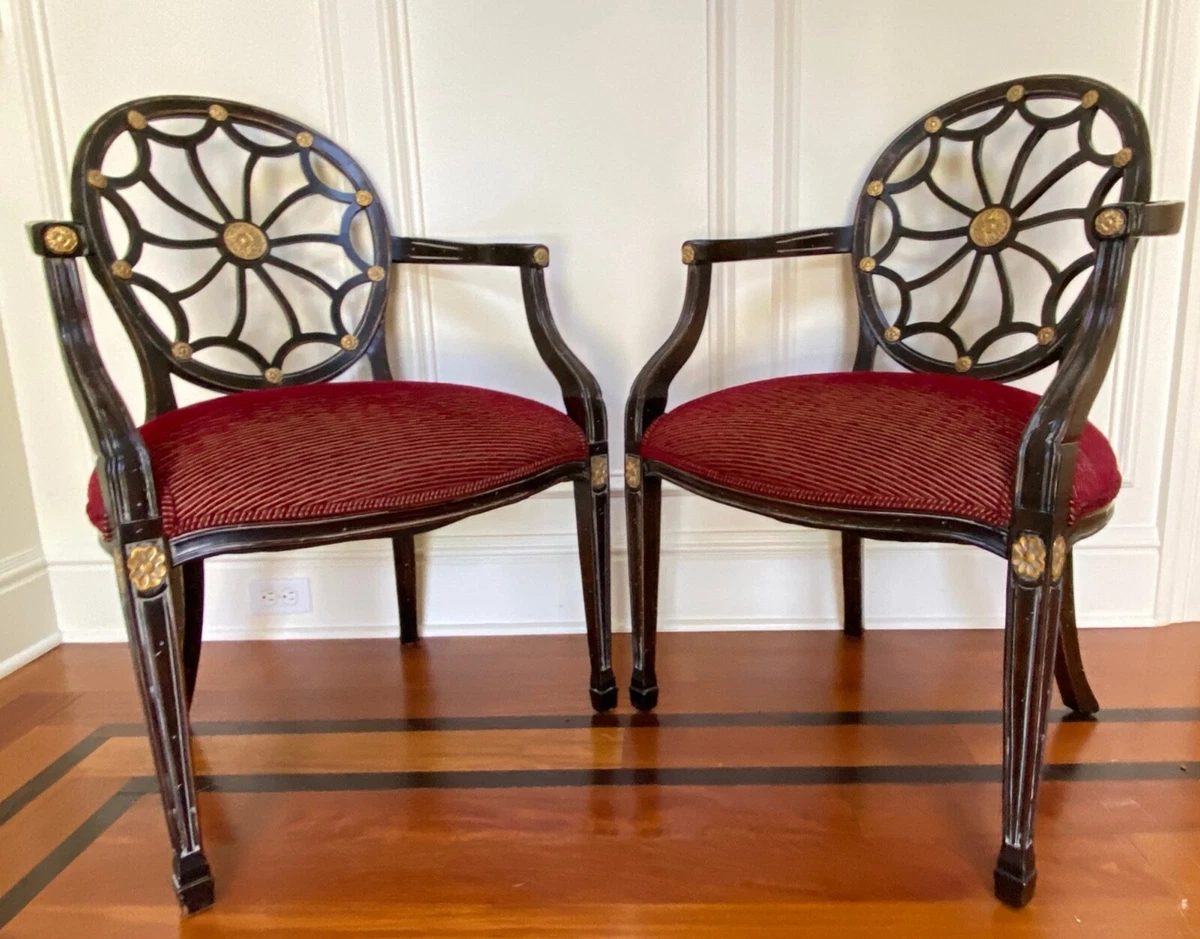 Vintage Spider Back Arm Chairs A Pair eBay