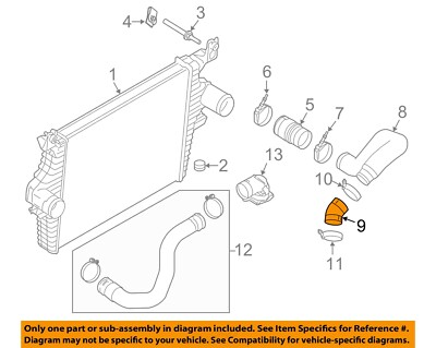 FORD OEM 05-07 F-250 Super Duty Cooling Intercooler-Inlet Tube 6C3Z6C640A