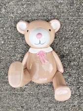 Vintage Teddy Bear NURSERY WALL DECOR COAT HOOK OCI Omnibus Tan/White/Pink    j8
