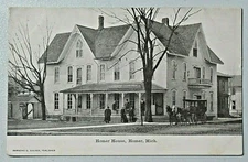 Homer House Homer Michigan People Horse & Buggy R.G. Walker DB Postcard 8094