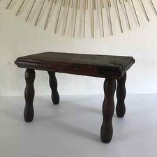 29 ⚜️  Ancien Petit Banc En Bois Vintage Authentique