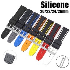 New Men's Sports Waterproof Silicone Rubber Watch Strap Band 20mm 22mm 24mm 26mm