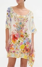 Camilla Sunlight Symphony Short Round Neck Kaftan One Size Silk Bnwt $579.00