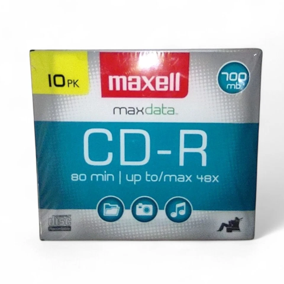 Maxell CD-R Media - 80 Min 700 Mb Up To/Max 48x - 10 Pk Slim Jewel Case NEW - Image 3 of 4