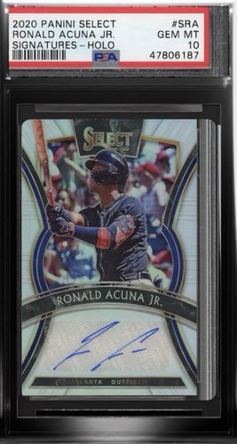 Panini Select 2020 Ronald Acuña Jr. #S-RA Holo /49 PSA 10 Auto Braves 47806187