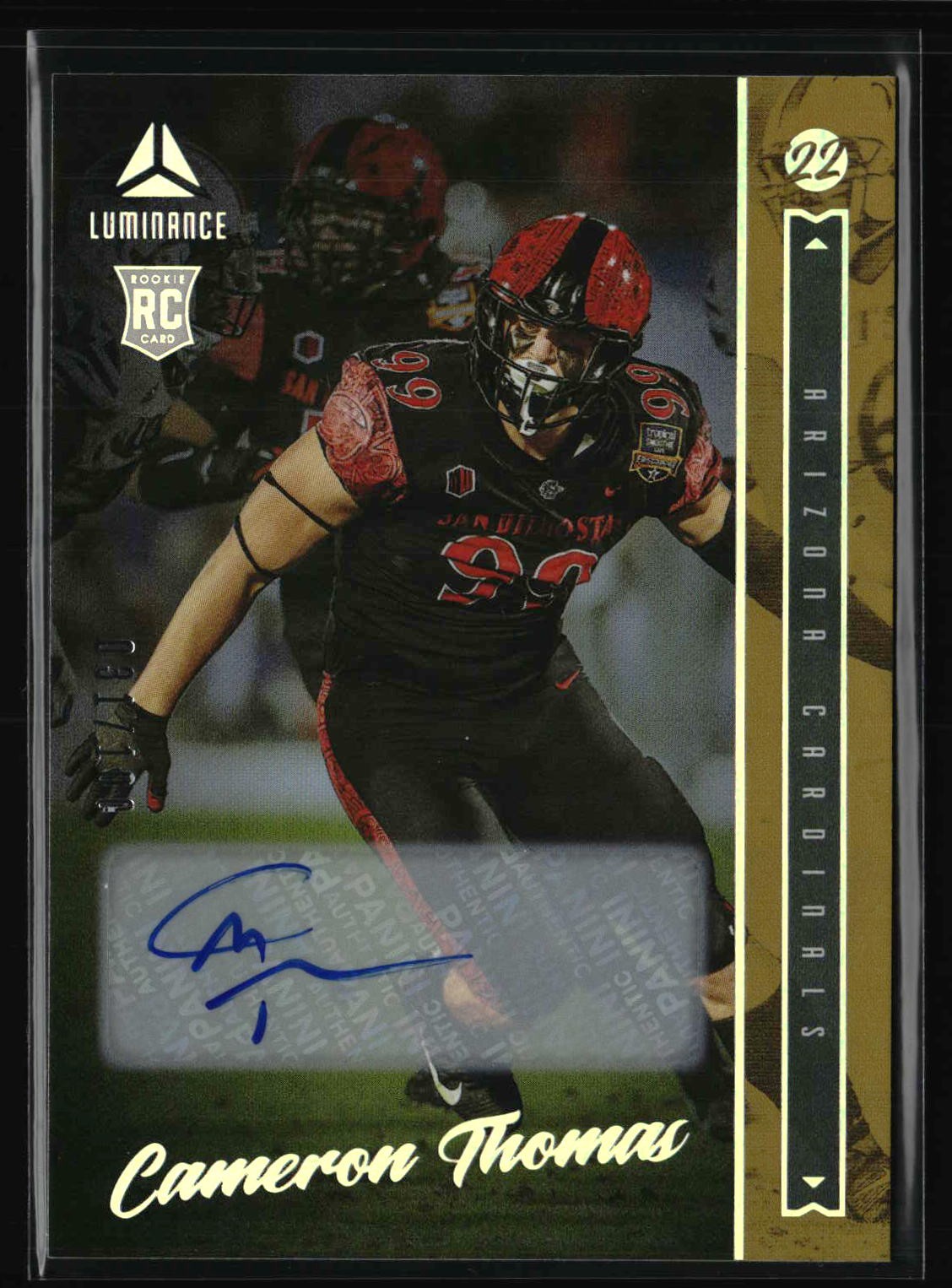2022 Panini Luminance #160 Cameron Thomas Autographs Gold #/100
