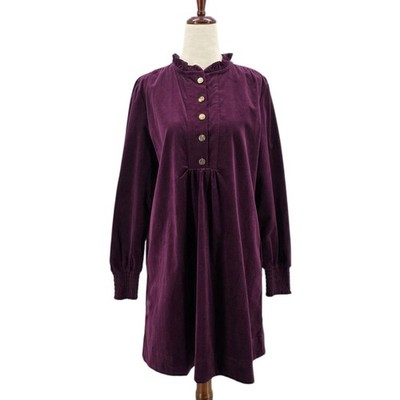 NEW Draper James RSVP Womens Small Dress Corduroy Short Ruffle Collar