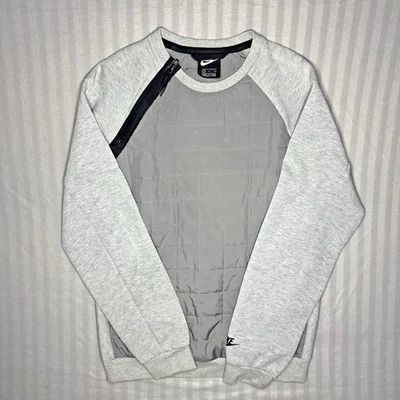 Nike Tech Pack Quilted Sweatshirt Mens S Grey NSW Sportswear BV3697-063 Crewneck