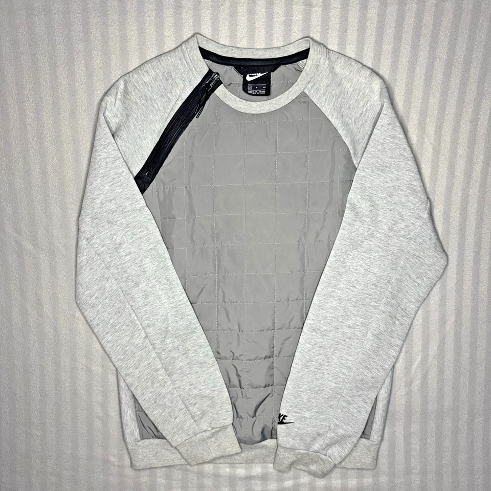 Nike Tech Pack Quilted Sweatshirt Mens S Grey NSW Sportswear BV3697-063 Crewneck, photo 1 of 5
